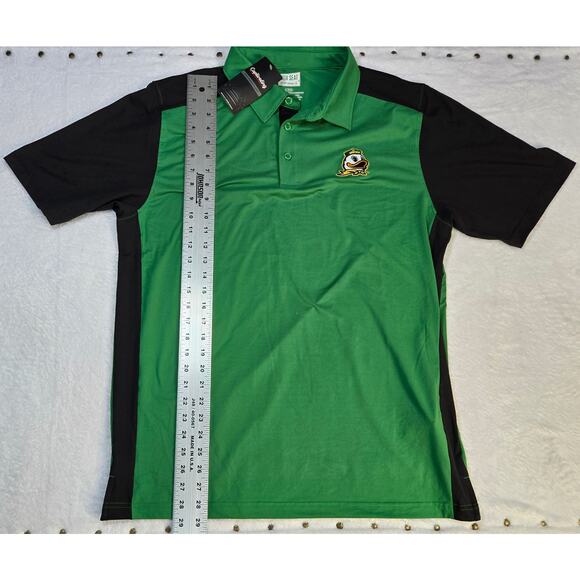 BOX SEAT CLOTHING CO OREGON DUCKS Green Black Polo Short Sleeve NWT Mens Shirt L - Picture 3 of 5